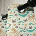 thumbnail image 2 of Ambesonne Octopus Grommet Curtain Single Panel, Cartoon Sea Creatures, 50"x60", Dark Brown Turquoise, 2 of 5
