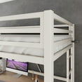 thumbnail image 4 of Amolife Twin Size Heavy Duty Metal Loft Bed with Removable Ladder & Full-Length Guardrail, White, 4 of 10