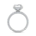 thumbnail image 3 of Azores - Moissanite Emerald Cut Lab Diamond Engagement Ring with Sidestones and Hidden Halo, 3 of 4
