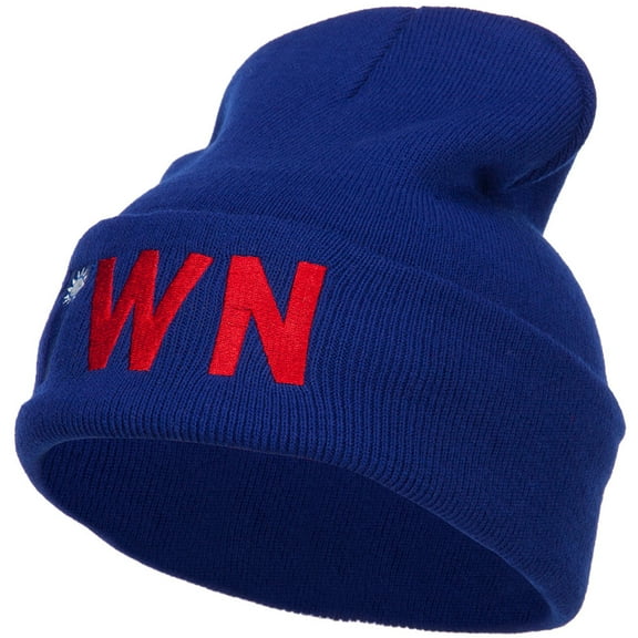 Taiwan TWN Flag Embroidered Long Beanie - Royal OSFM