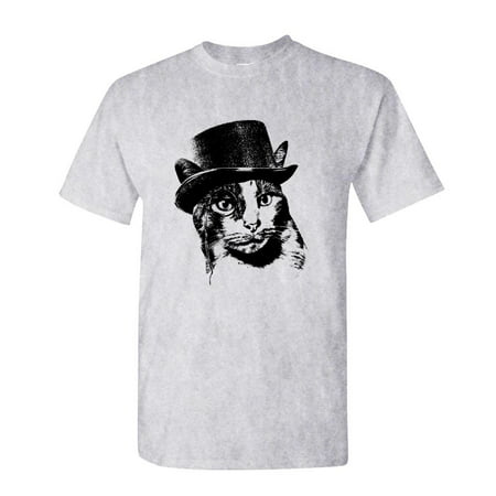 ORANGE CHARLES STEAMPUNK CAT - kitty - Cotton Unisex T-Shirt