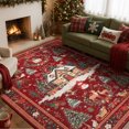 thumbnail image 2 of Moynesa Christmas 8'x10'Area Rug for Living Room Soft Machine Washable Christmas Rug with Non-Slip Sponge Backing Lightweight Holiday Rug for High Traffic Areas Festive Christmas Home Decor, 2 of 11