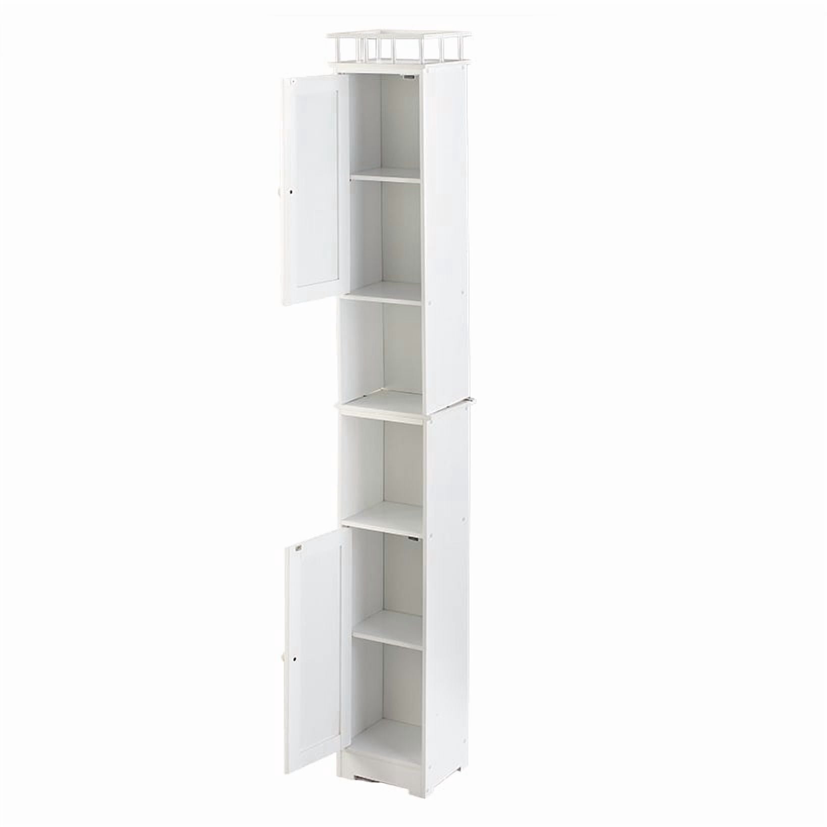 Slim Bathroom Freestanding Storage Cabinet with Shelves and Cupboards