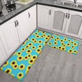 thumbnail image 2 of Sunflower Blue Pattern Anti Fatigue Kitchen Rugs Set Of 2, Non Slip Washable Decorative Floor Mats for Kitchen Sink Laundry, 17"x30" and 17"x47", 2 of 6