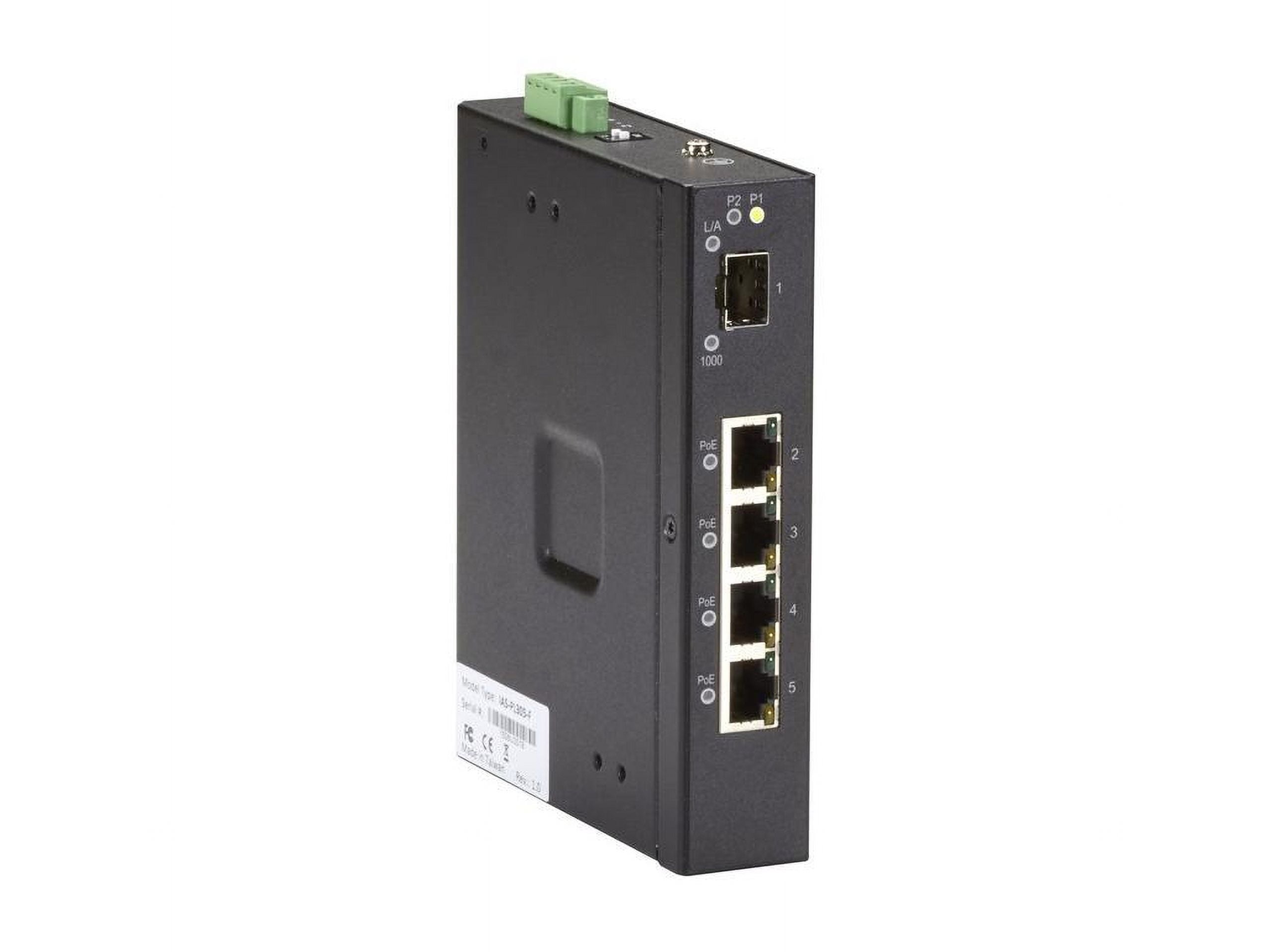 Black Box 5-Port Industrial Gigabit Ethernet Switch PoE+ Extreme Temperature