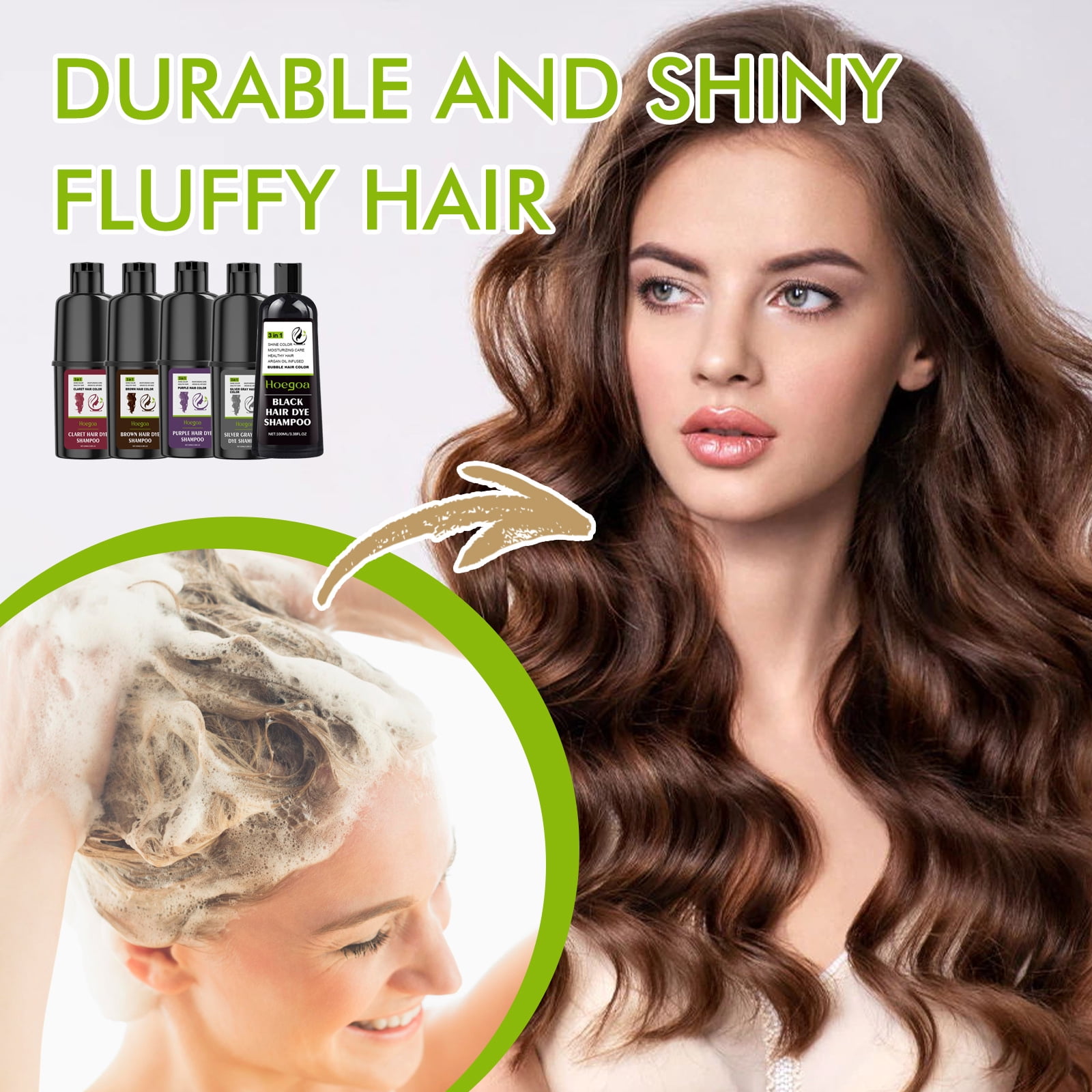 Hoegoa Hair Shampoo Herbal Essence Moisturizing Soft Hair Care Gentle Easy Coloring Hair Shampoo