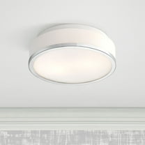 Possini Euro Design Mavis Modern Ceiling Light Flush Mount Fixture 10 1/4" Wide Chrome 2-Light White Opal Glass Shade for Bedroom Kitchen Living Room