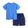 thumbnail image 4 of Tisuna Boys Summer Outfit Set Toddler Cartoon Print Short Sleeve Crew Neck Tops And Shorts Outfit Cute Fashion Little Child Playwear Clothing Set Blue Size 7-8 Years, 4 of 6