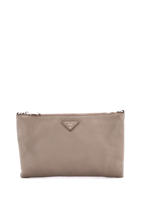 Pre-Owned Flat Zip Crossbody Bag Vitello Daino Mini By Rebag