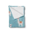 thumbnail image 2 of Animals Soft Flannel Fleece Throw Blanket, Llama Illustration White Alpacas Pattern and Colorful Dots on Blue Background, Cozy Plush for Indoor and Outdoor Use, 50" x 60", Multicolor, by Ambesonne, 2 of 5
