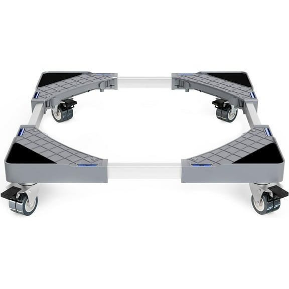 Appliance Dolly Cart, Mini Fridge Stand Furniture Dolly with 4 Twin Locking Wheels, Adjustable Furniture Mover Mobile Roller Base for Washing Machine, Dryer, Refrigerator, Laundry Pedestal