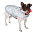 thumbnail image 3 of FurHaven Pet Coat | Water-Repellent Reversible Reflective Puffer Dog Coat, Red, Extra Small, 3 of 12
