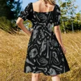 thumbnail image 3 of Vestido sin mangas de huesos vestido de mujer ropa vestidos de playa femeninos vestido, 3 of 5
