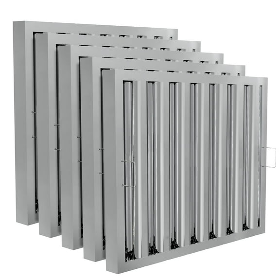 HAN'KITCHEN'LON'S Stainless Steel Exhaust Hood Filters, 24.5x19.5 inches, UL/NSF Listed, 5-Pack, Perfect for Commercial Kitchen