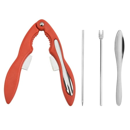 

Kohagoki Multi-functional Seafood Tool，Heavy Duty Shell Cracker with 3PCS Forks Nut Shell Breakers Crackers Seafood Tools Lobster Crab Crackers with Non-slip Handle