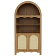thumbnail image 5 of LAZZO Stylish 63" Arched Wood Display Cabinet with Rattan Doors，Brown, 5 of 8