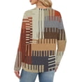 thumbnail image 4 of LTTVQM Womens Long Sleeve Shirts Color Block Casual Crewneck Tee Cute Tops Spring Winter Trendy Outfits Orange S, 4 of 5