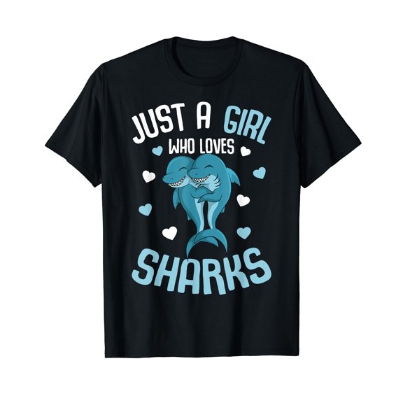Just A Girl Who Loves Sharks Kids Girls Shark T-Shirt