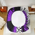 thumbnail image 5 of Manfei Purple Cheetah Print Bed Sheets, Fashion Leopard Zebra King Sheets, Abstract Stripes Sheet Set, Microfiber Bedroom Decor, 4 Pieces, 5 of 7