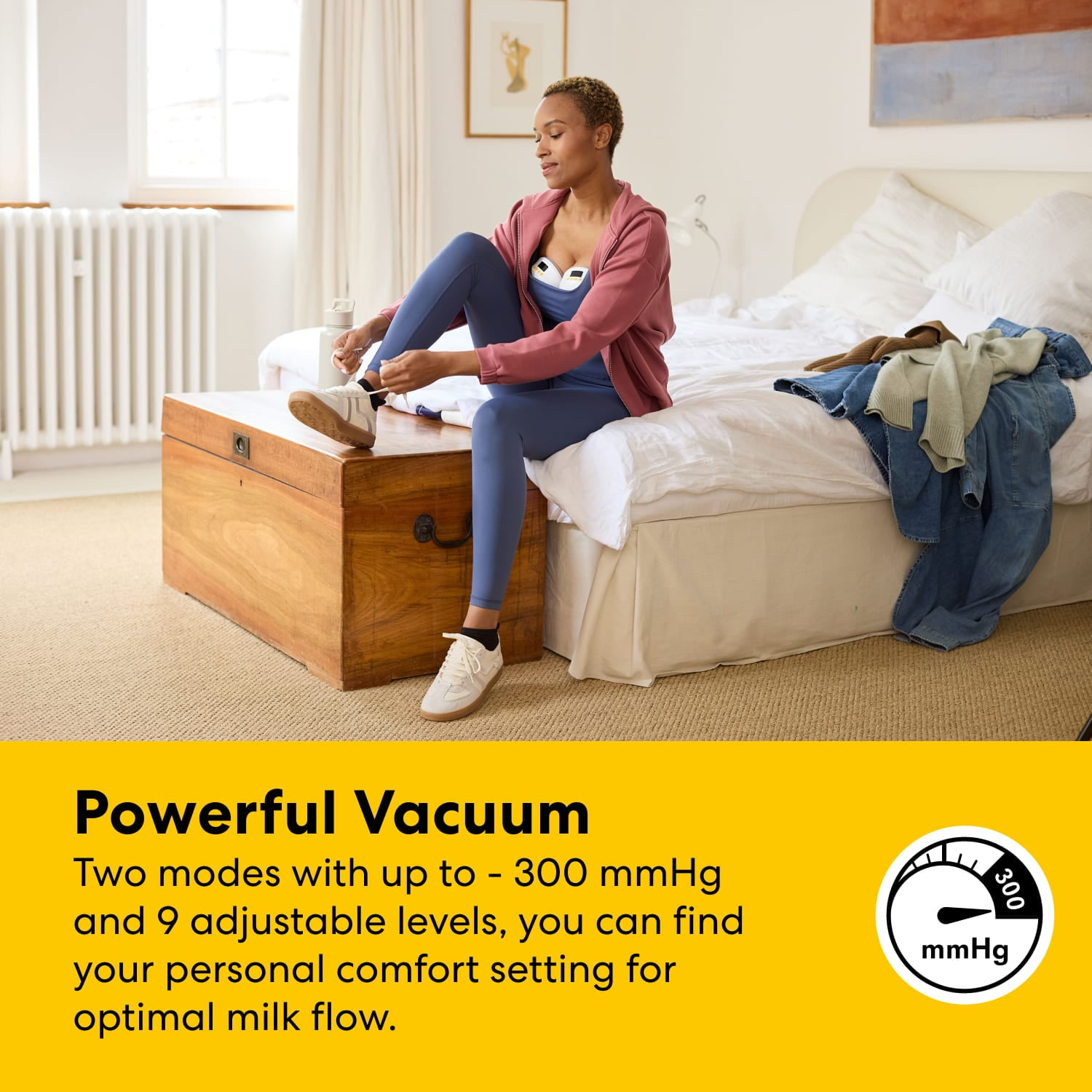 Medela Melody InBra Wearable Double Electric Breast Pump – Slim Design, Ultra-Soft Fit, Quiet, Powerful, Easy Pump & Store Container with Lid, Lightweight, Display with Timer, USB-C Rechargeable