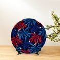 thumbnail image 6 of Zufioo Red White Blue Fireworks Print Bone China Decorative Plate, Ceramic Dinner Plate with Stand Ceramic Decoration Homewares-10in, 6 of 6