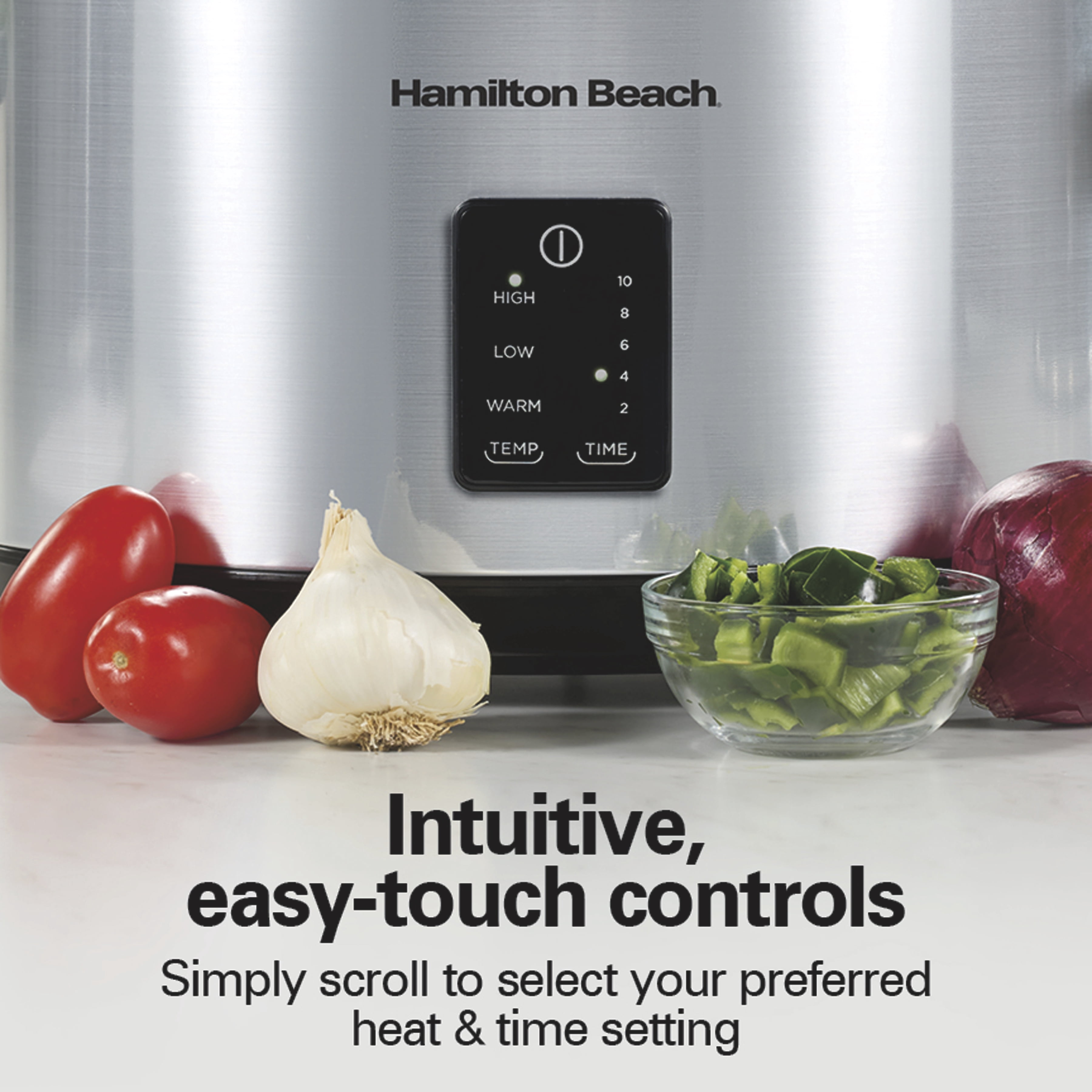 Hamilton Beach Programmable Stay or Go® Slow Cooker, 7 Quart Capacity, Silver, 33676