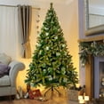 thumbnail image 1 of Clearance! Christmas Trees Pre-Lit for Home, 7.4ft Realistic Artificial Christmas Tree Decoration with 500 LED Lights, 1300 Tips Premium Hinged Christmas Spruce Tree with Solid Metal Stand, 1 of 10