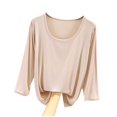 thumbnail image 1 of Yuyuzo Pyjamas pour Femmes Hauts Manches Courtes Chemises Surdimensionnées Col Rond T-Shirts Doux Confortables Vêtements de Nuit, 1 of 4