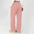 thumbnail image 7 of Ashirexll Wide Leg Sweatpants Women Elastic Tie Casual Solid High Waist Wide Long Sweatpants for Fall Winter Daily Wear, 7 of 7