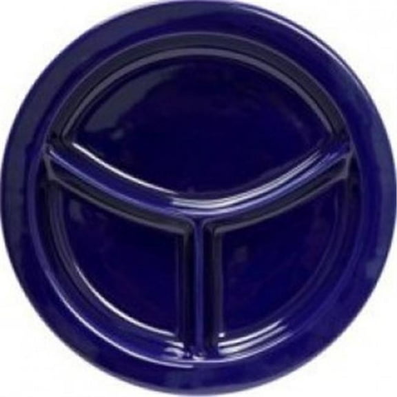 Tuxton China BCA-0903 3 9 in. Compartment Plate - Cobalt - 1 Dozen