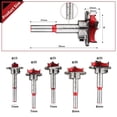 thumbnail image 2 of Juego de brocas de 5 piezas de taladro de posicionamiento ajustable, brocas para perforación de madera, sierra perforadora de carpintería de carburo cementado con tope de profundidad (rango, 2 of 5