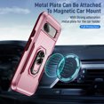 thumbnail image 2 of for Google Pixel 6 Pro Case, Slim Fit Military Grade Drop Tested Dual Layer Shockproof Case with 360 Ring Holder Kickstand Protective Rugged Car Magnetic Non-Slip Phone Case,Pink+Rose, 2 of 10