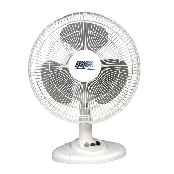 Seasons Comfort 12-In. 3-Speed Oscillating Table Fan, FTT12, White