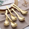 thumbnail image 4 of ReaNea Gold Titanium Plating Stainless Steel Tableware Spoons (6 Count), 4 of 9