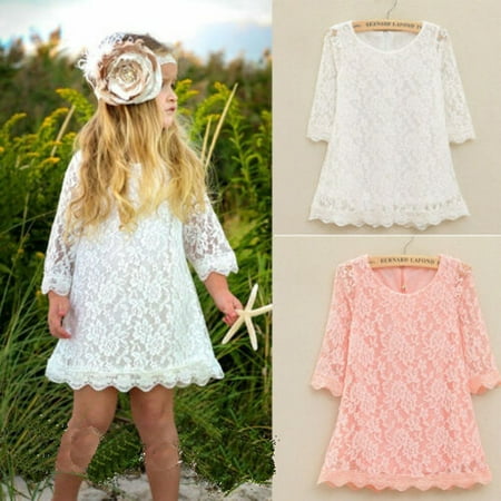 Lace Dress for Girls Summer Baby Kids Clothes Princess Birthday Party Floral Dresses Wedding Christening Outfit Children