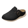 thumbnail image 6 of Rokment Orthopedic Wedges Mules and Clogs for Women 2026 Spring Summer Comfortable Fashion Suede Buckles Closed Toe Walking Sandals Casual Arch Support High Heel Dressy Half Slippers Black Size 6, 6 of 8
