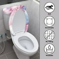 thumbnail image 3 of COEQINE Pink Blue Marble Toilet Lid Dust Cover 2 Pcs Set, Easy Installation Replacement Breathable Toilet Cover Set for Bathroom Decor Accessories, 3 of 7
