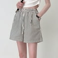 thumbnail image 2 of ktowifly Womens Striped Shorts Pajama Pants Casual Elastic Drawstring Waist Soft Comfy Sleepwear with Pockets, 2 of 3