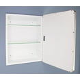 thumbnail image 2 of 16x20 Austin Farmhouse Metal Framed Rounded Rectangle Recessed Bathroom Medicine Cabinet, Beveled Mirror, 14x18 in-Wall Opening, Powder-coated Steel, Adjustable Glass Shelves, Magnet Close, Chrome, 2 of 5