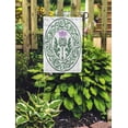 thumbnail image 2 of SIDONKU Green Scottish Thistle Flower and Round Leaf The Symbol of Scotland White Purple Heraldic Garden Flag Decorative Flag House Banner 28x40 inch, 2 of 2