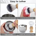 thumbnail image 4 of Soporte de afeitado de taza seca o húmeda de acero inoxidable para hombres, juego de tres piezas, cuenco de jabón para Barba masculina, soporte de afeitado, limpiador Facial, 4 of 5