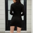 thumbnail image 7 of Oplxuo Cable Knitted Dresses for Women Slim Fit Crew Neck Long Sleeve Bodycon Fall Winter Mini Sweater Dress, 7 of 7