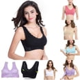 thumbnail image 5 of Women Seamless Cross Front Side Buckle Lace Sports Bras Yoga Running Bras Workout Gym Activewear Bra, 5 of 5