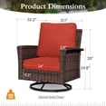 thumbnail image 7 of Sophia & William Outdoor Patio Wicker Swivel Chairs Set of 2 with 5.5" Thick Cushions, Red, 7 of 7