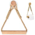 thumbnail image 1 of Portarrollos de papel toalla para baño, cuerda de madera, anillo de toalla rústico (1 unidad) 16*22cm, 1 of 5