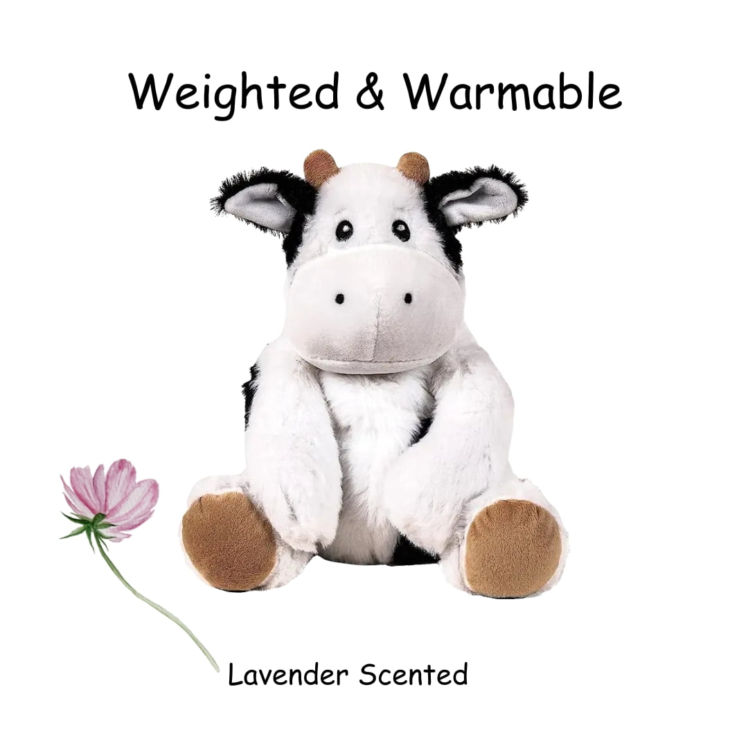 Send A Pet Weighted Warmable Cow Plush with Sympathy & Condolences Message Card – Personalized Gift, Gift‑Ready
