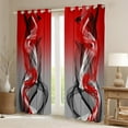 thumbnail image 2 of Feelyou Fashion Stripes Abstract Curtains Pack of 2 (42x84 Each), Modern Striped Art Curtains Blackout, Grey Red Aesthetic Lines Bedroom Curtains, Blackout Curtains Home Decor, 2 of 6