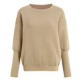 thumbnail image 4 of TTUHYWXI Boat Neck Batwing Sleeves Dolman Knitted Sweaters and Pullovers Tops for Women (Khaki, XXL), 4 of 8