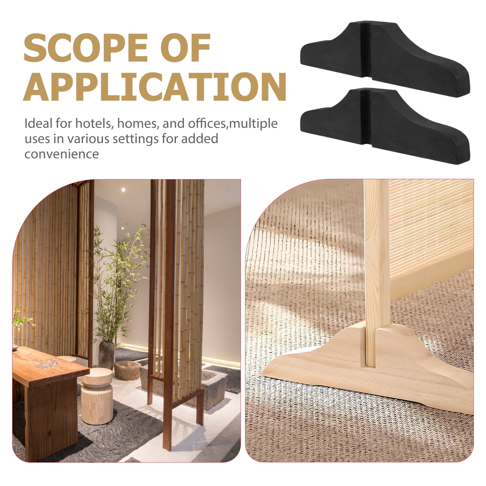 2pcs Wooden Room Divider Stand Screens Base Wall Divider Screens Panel Feet Support Legs Accessories For Office Home Hotel