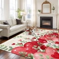 thumbnail image 2 of Valentines Love Heart Area Rugs 6'x9', Washable Small Throw Rugs for Kitchen Dining room, Red Eucalyptus Botanical Retro Indoor Outdoor Rug Non-Slip Low Pile Carpet Runner Reversible Floor Mats, 2 of 8